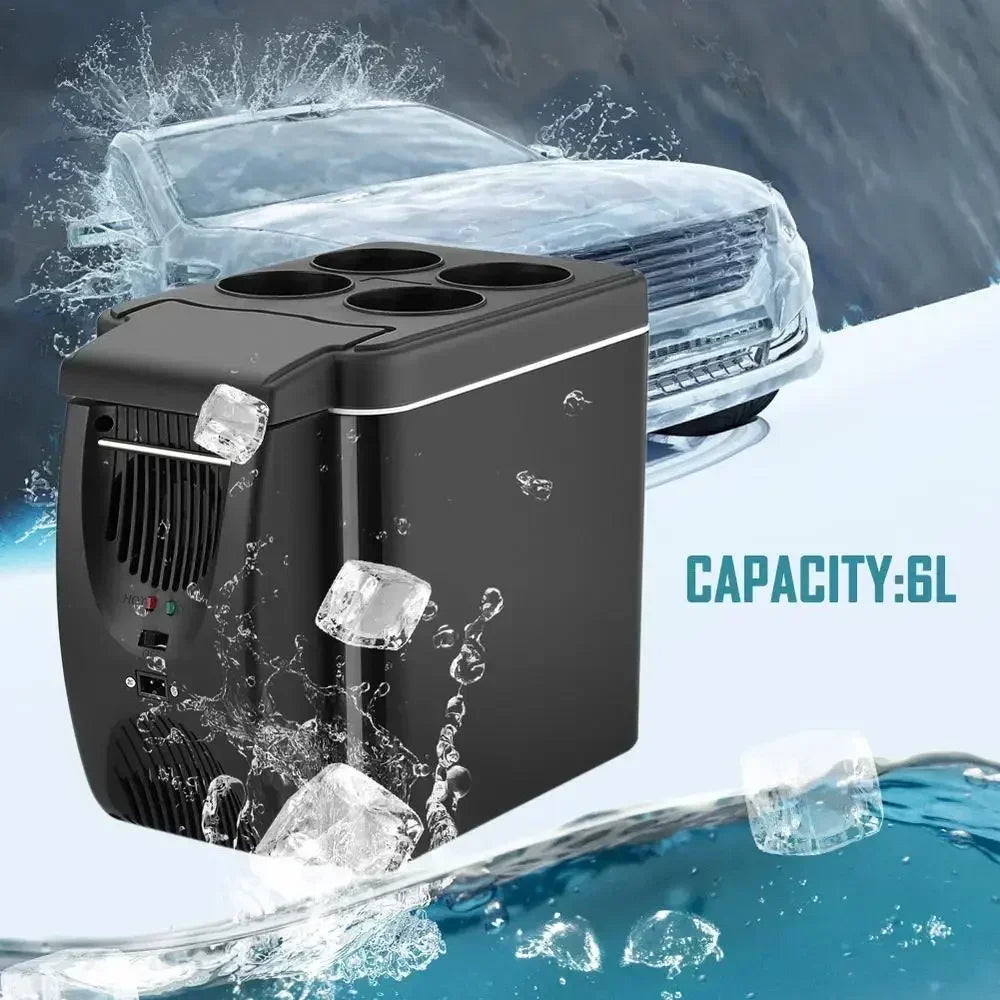 Car Refrigerator 6L Mini Fridge Portable Freezer 12V DC Refrigerator Plug In Cooler Refrige 6L Thermoelectric Cooler