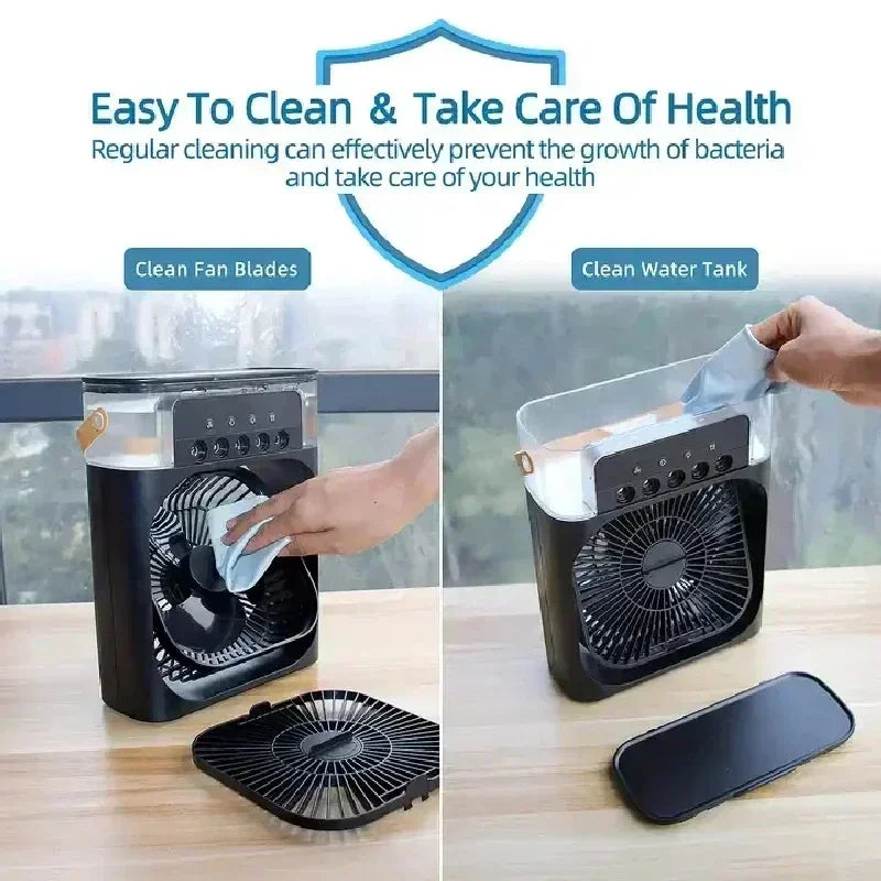 Fan 2025 Portable Humidifier Fan Air Conditioners USB Electric Fan LED Night Light Water Mist Fun 3 In 1 Air Cooler Humidifie For