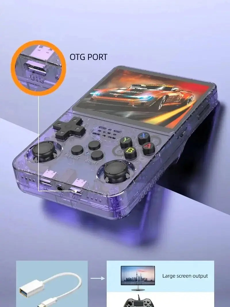 R36S new retro game console JV 3.5-inch Linux open-source system portable handheld game console with 128GB large memory