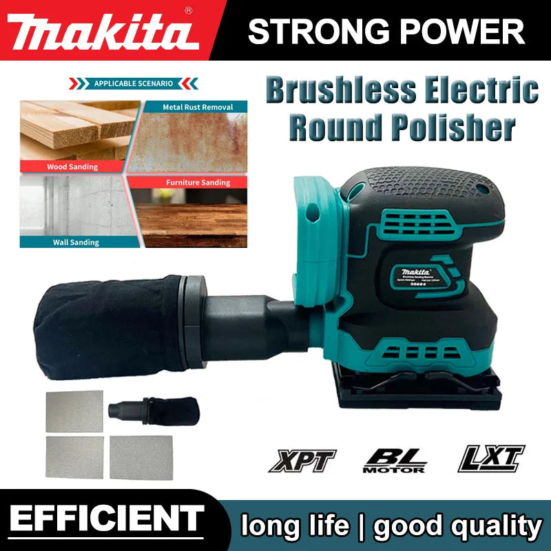 Makita 18V JV Electric Cordless Disc Random Orbital Brushless Sander Grinding Polisher 3-Speed Sanding Machine Fit Makita 18V Battery