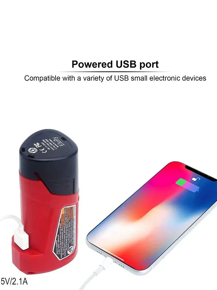 Makita Milwaukee Bosch 12V Charger Converter USB Power Adapter Phone Charger Adapter For Milwaukee For Makita For Bosch 12V Battery 12V DC Output Port