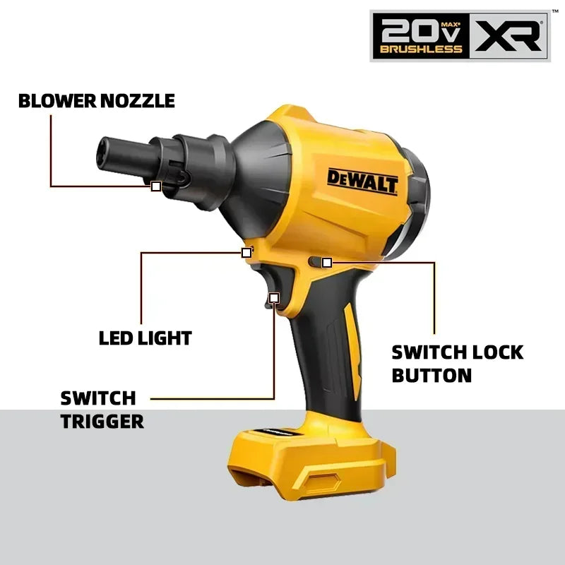 Dewalt 18V - 20V Max Cordless Air Blower Brushless Dusting Machine Electric Dust Blower Inflator Handheld Fan For Dewalt 20V Battery