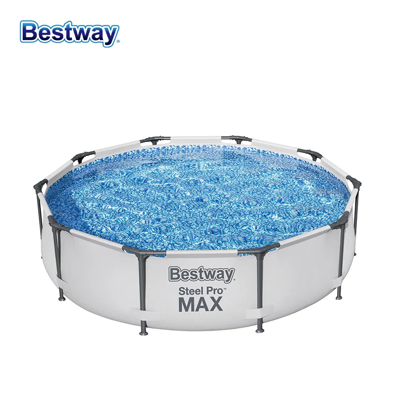 Bestway 56406 Swimming Pool Set JV, Above Ground Round Play Pool, Round Framed Swimming Pool, Above Ground Framed Swimming Pool