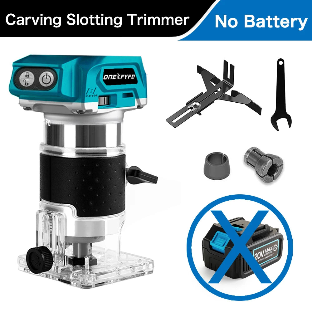 Makita Compatible 18V JV 5 Speeds Brushless Electric Hand Trimmer Cordless Wood Router Woodworking Engraving Slotting for Makita 18V Without Battery