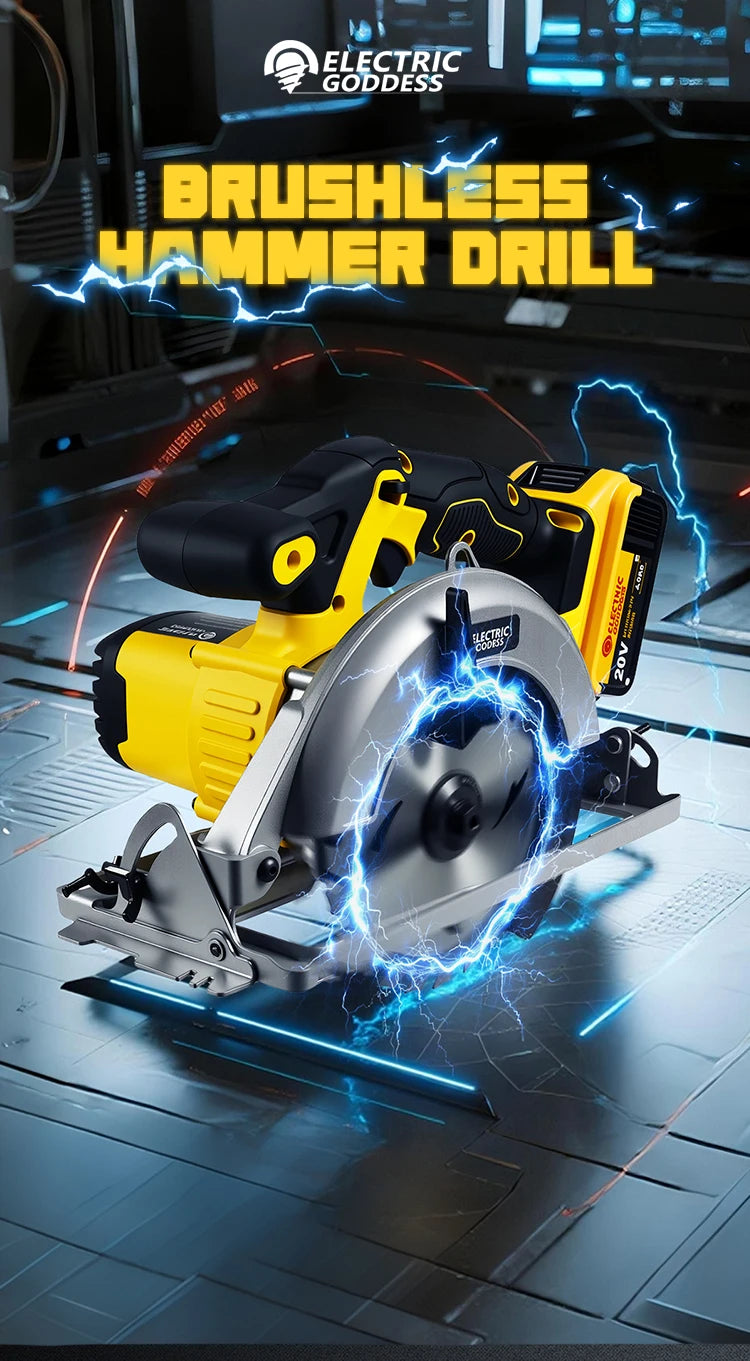 DeWalt compatible 6.5 Inch Mini Electric Circular Saw Right-Hand Saw Wood Cutter Portable Woodworking Chainsaw for Dewalt 20v Battery Pin