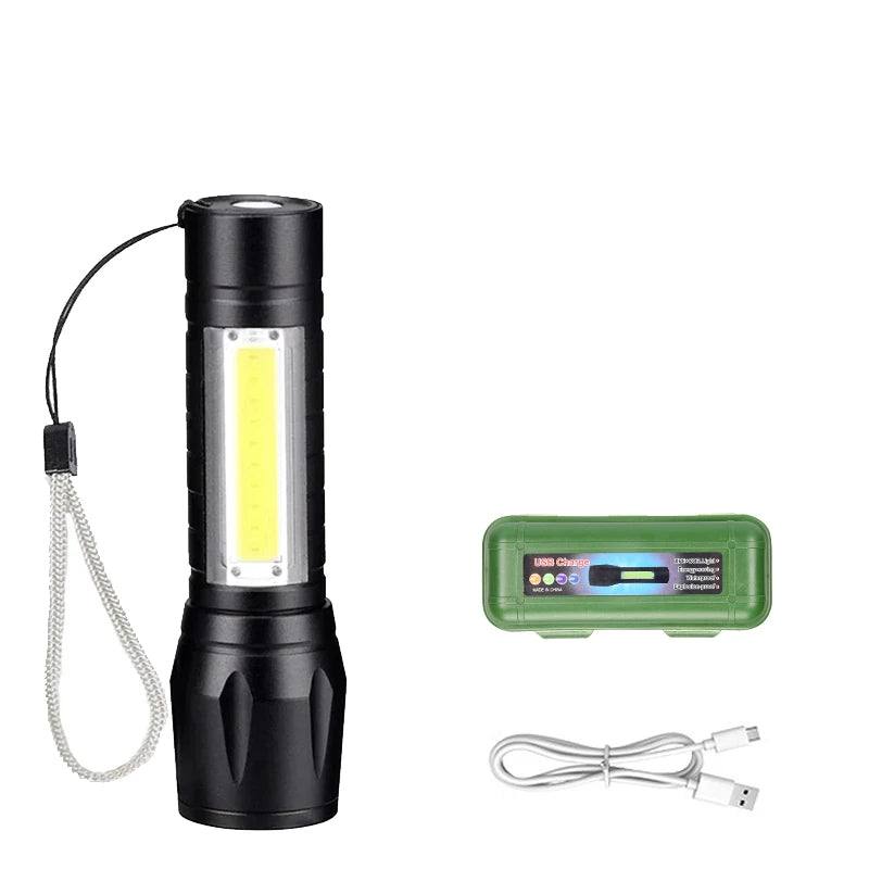 Torch Super Bright P50 JV Flashlight USB Rechargeable LED Long Range Tactical Torch Outdoor Waterproof Emergency Camping Fishing Lantern