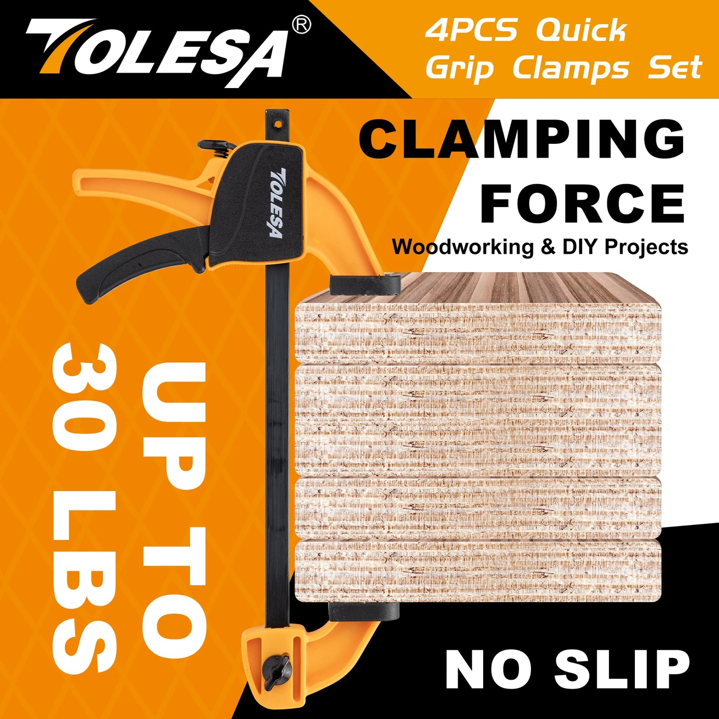 Tolesa A7BC1003 Bar Clamp Set 4pk– Compact Strength in Every Grip