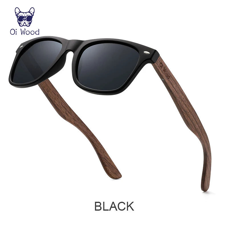 Oi Wood JV Brand Natural Wooden Sunglasses Men Polarized Fashion Sun Glasses Original Wood Oculos De Sol Masculino New TR90 Frames