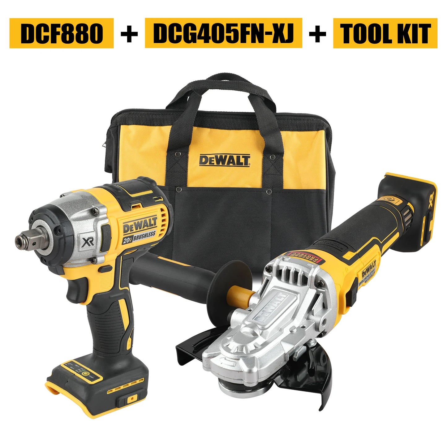 DeWalt 20v brushless DCF880, DCG405 Combo- Combination kit (Tools only with bag)
