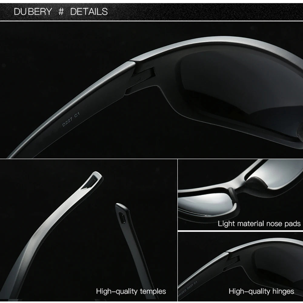 DUBERY JV Full Rim Polarized Fashion Sunglasses For Men And Women 12 Colors Model 227