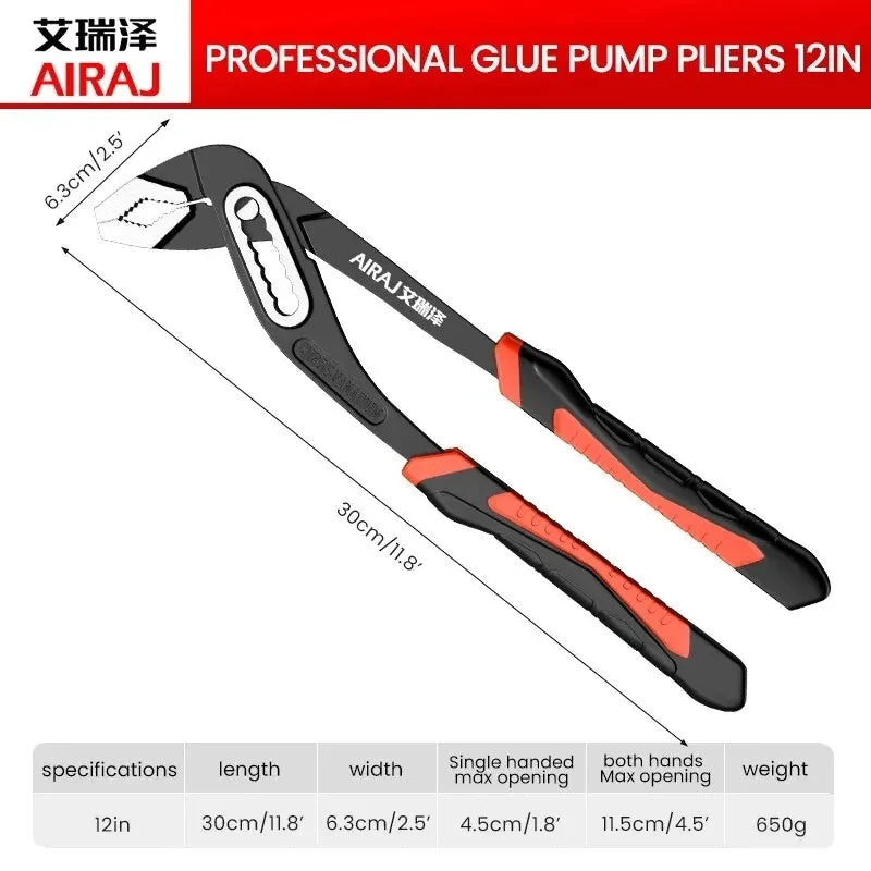 AIRAJ 8", 10" & 12" Adjustable Pliers – Grip Big, Work Smart