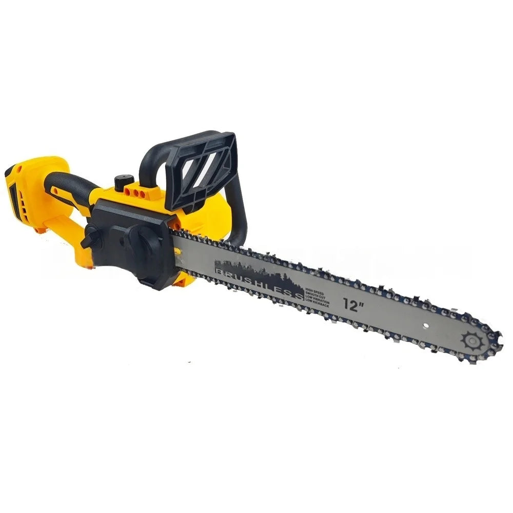 Makita Dewalt Milwaukee Compatible 18V battery 12-Inch Brushless Chainsaw Cordless Electric Chain Saw for Tree Trimming (No battery)