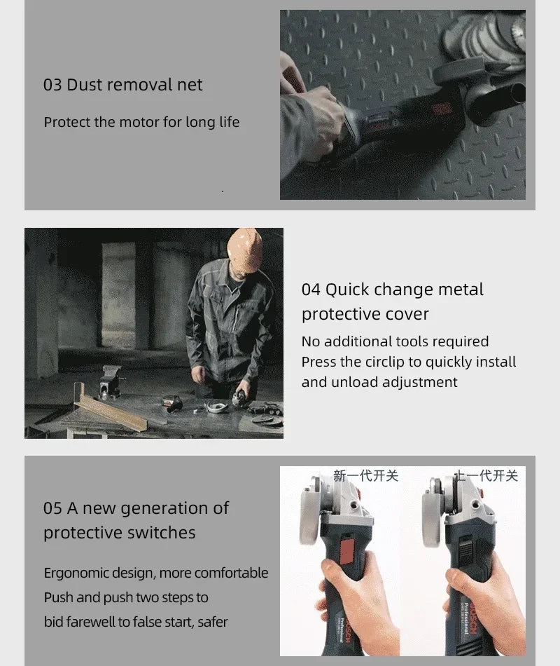 BOSCH GWS 180-LI 18V Grinding Cordless Angle Grinder Brushless Motor 100MM Rechargeable Portable Cutting Machine Polisher GWS180