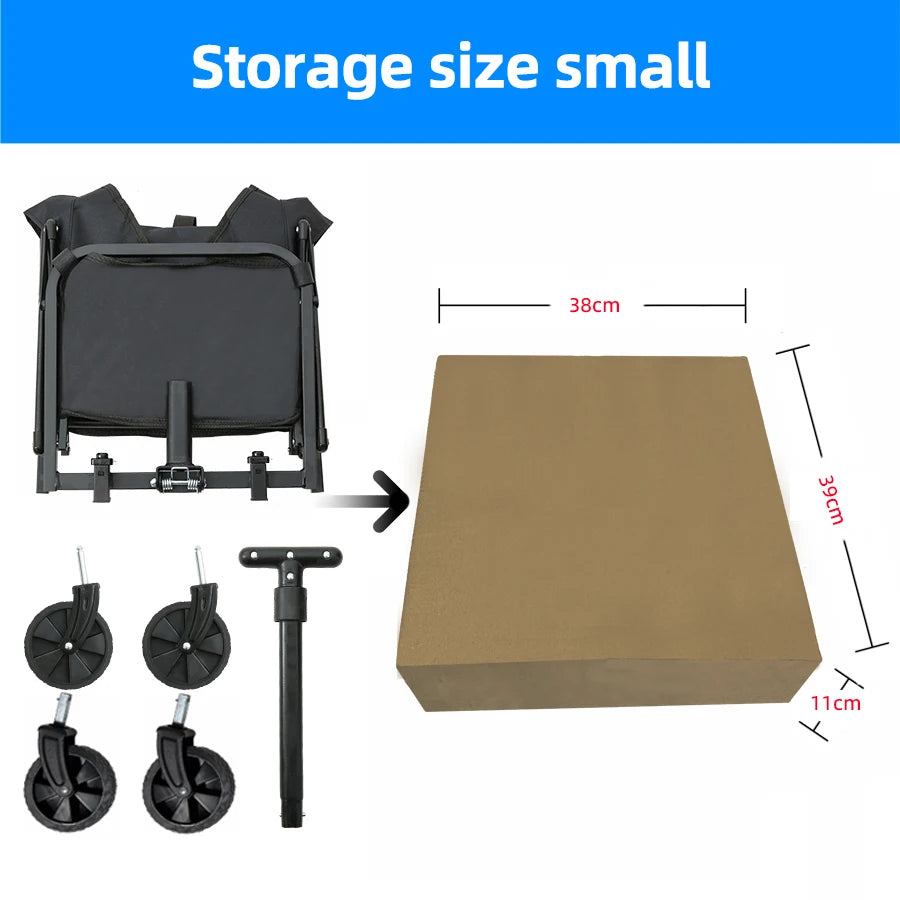 Trolley beach wagon JV Heavy Duty Large Capacity Folding Wagon Outdoor Portable Utility Cart Collapsible Pull Trolley for Shopping Beach Garden