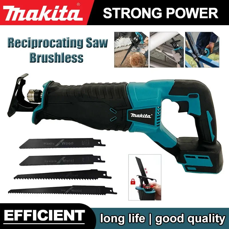 Makita 18V Brushless Reciprocating Saw Reciprocating Saw Portable Cordless Power Tools With 4pcs Saw Blades For 20V 18V Battery