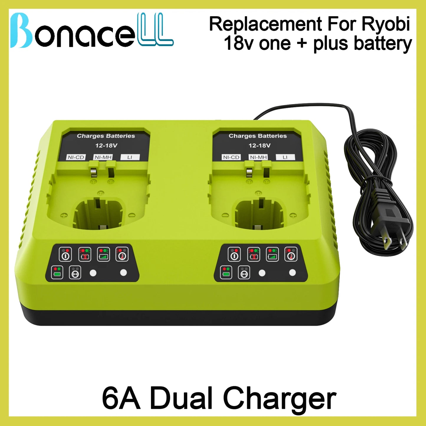 Single and Dual port battery Charger for Ryobi 18V One Battery- AU Plug