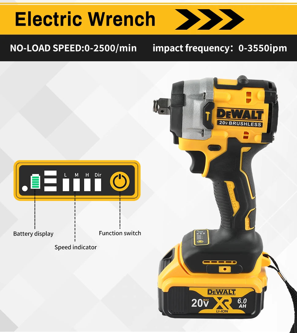 DEWALT DCF921 18V 20V 1/2 in Cordless Compact Impact Wrench