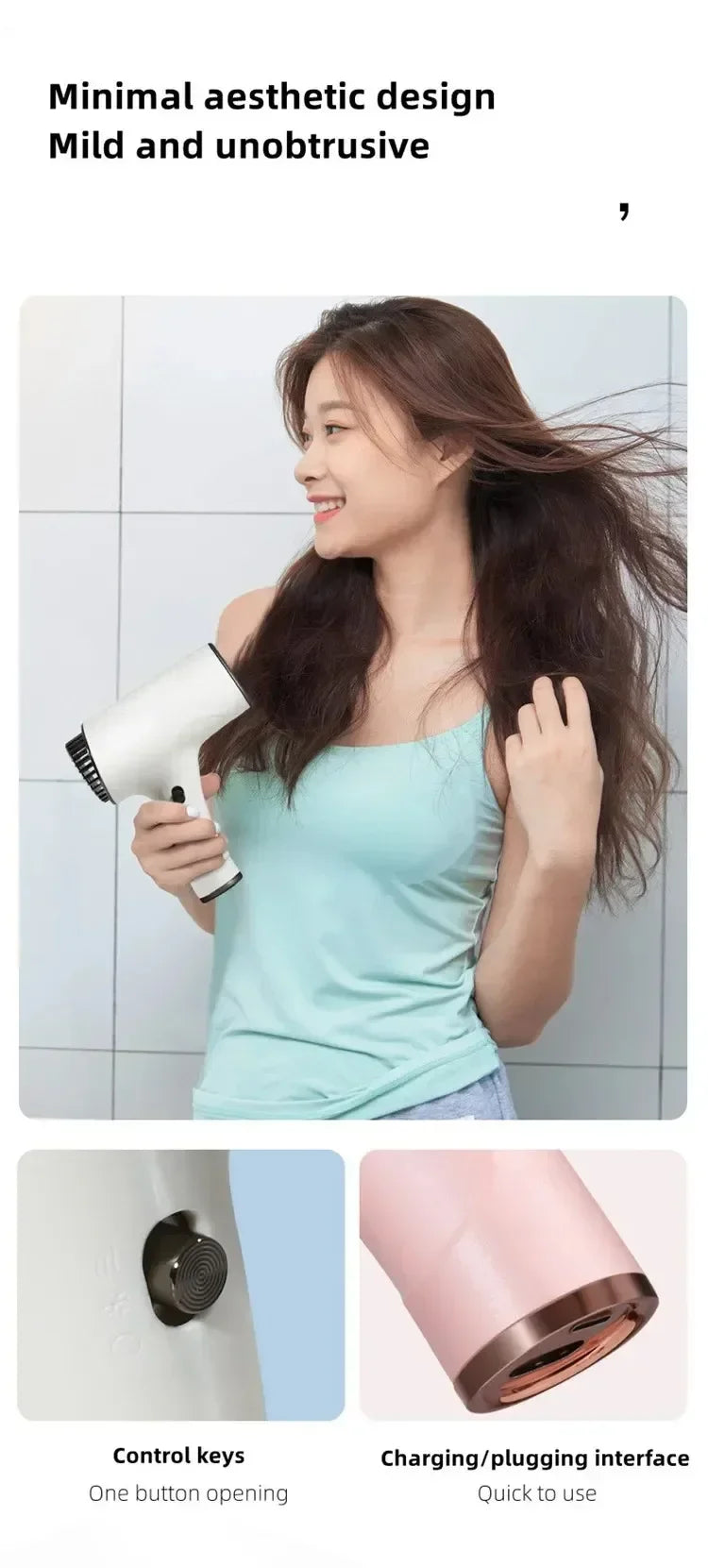 Hair dryer 20000RPM Portable Wireless Hair Dryer Rechargeable Blow Dryer