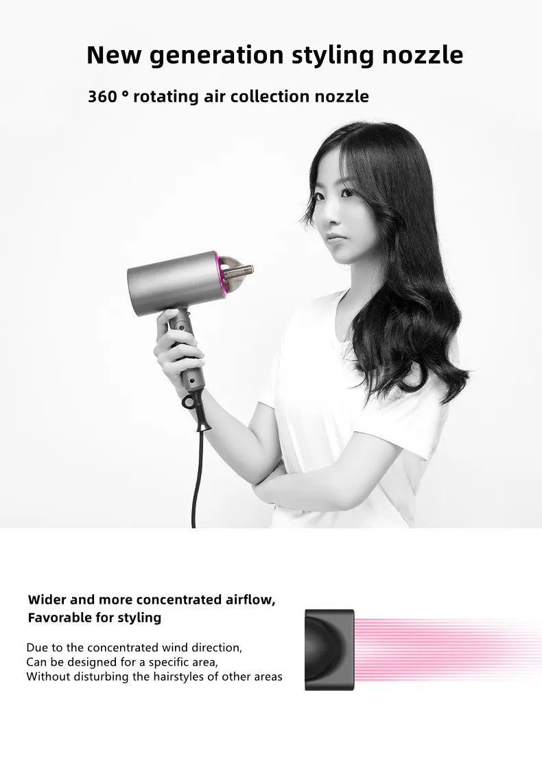 Hair Dryer 1800W Popular Foldable Hair Dryer Blue Light Negative Ion Super Silent