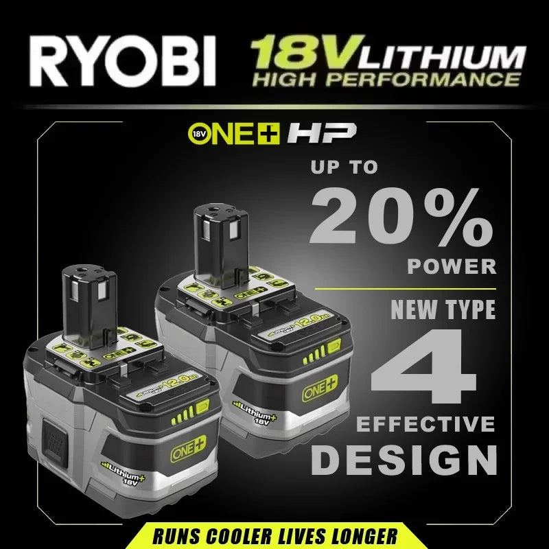 RYOBI 18V ONE+12.0Ah lithium-ion high-performance battery- 2pk.