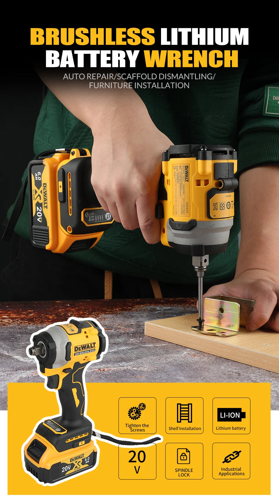 Dewalt DCF850 18V 20V 1/4 in. 3-Speed Brushless Impact Driver (Tool Only)