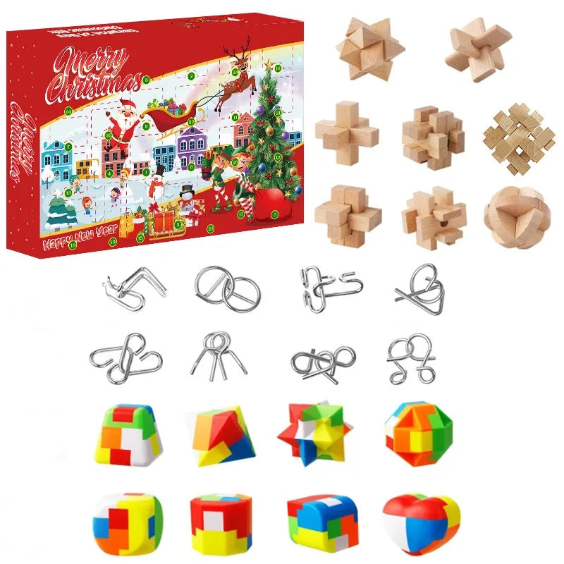 Christmas Advent Calendar JV Box DIY Christmas Tree Train Jesus set Kids 24Days Countdown Calendar New Year Party Christmas Gifts
