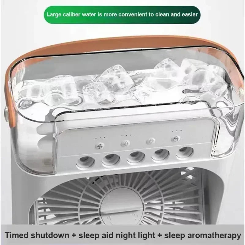 Fan 2025 Portable Humidifier Fan Air Conditioners USB Electric Fan LED Night Light Water Mist Fun 3 In 1 Air Cooler Humidifie For