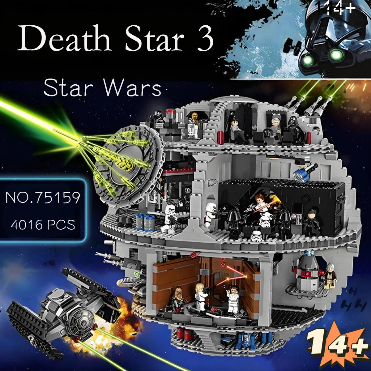 Death Star JV MINISO Hot Toy UCS Galactic Empire Masterpiece Death Star Battle III Station Ultimate Weapon 75159 Building Block Christmas Gift