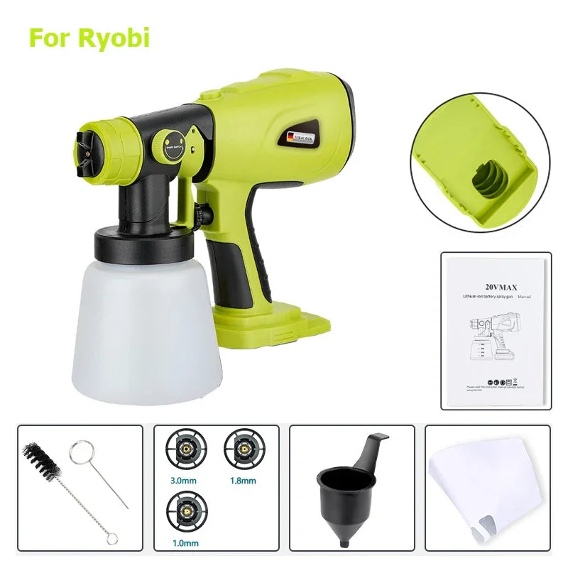 Paint/Water Spray Gun 18v tool only compatable with Makita/Bosch/Dewalt/Milwaukee/Ryobi 18V 20V Lithium Batteries