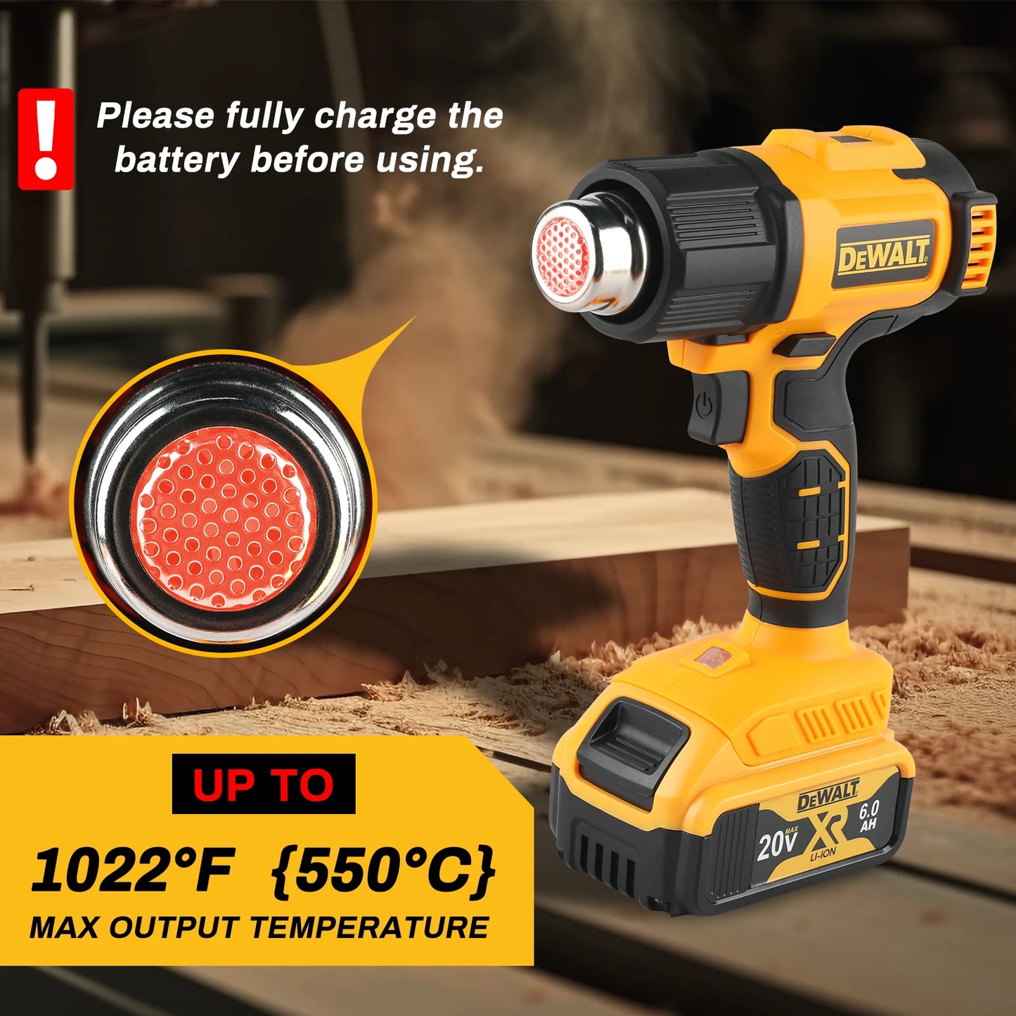 Dewalt 300W High - power Cordless Heat Gun