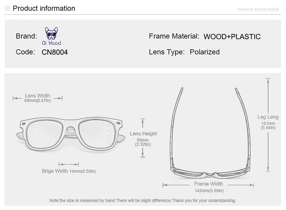 Oi Wood JV Brand Natural Wooden Sunglasses Men Polarized Fashion Sun Glasses Original Wood Oculos De Sol Masculino New TR90 Frames