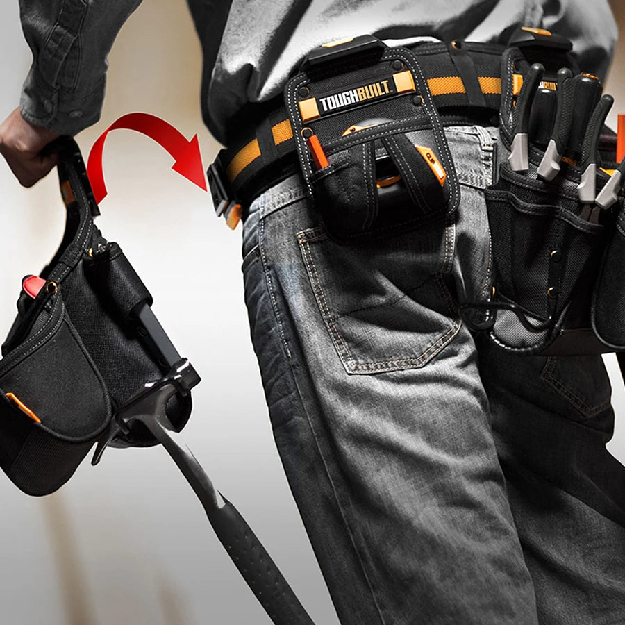 ToughBuilt TB-CT-42 Work Belt for Professionals Steel Buckle Heavy Duty Buckle / Back Support for Waist Bag Clip Tech Hubs