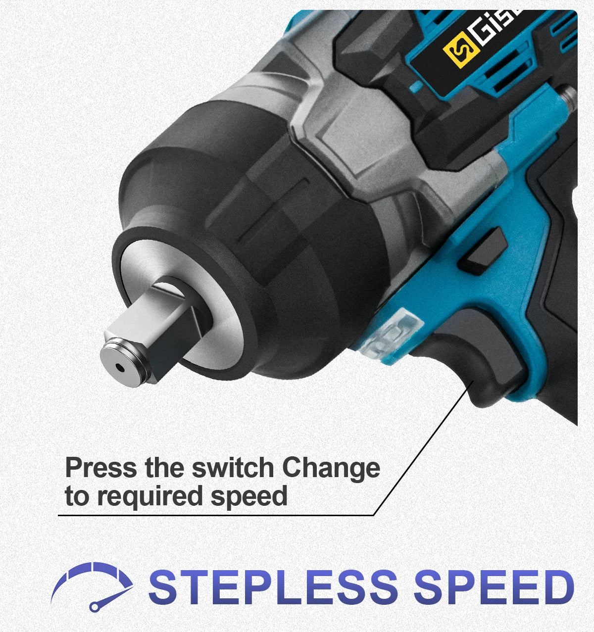 Makita 18V compatible Gisam 2800N.M Torque Brushless Electric Impact Wrench 1/2 inch Screwdriver Cordless Wrench Power Tool For Makita 18V Battery Pin