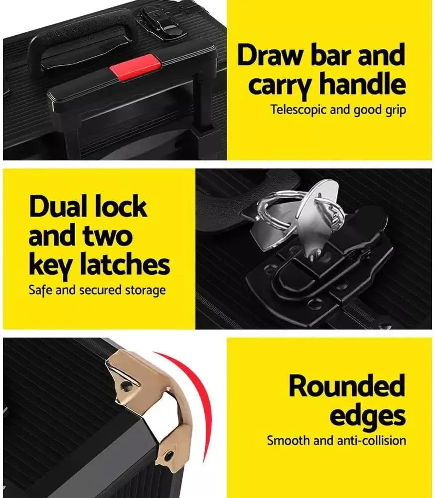 DIY TOOL KIT Household Repair Tool Set - Portable Hand Toolbox Trolly Case on Wheels, Professional Mechanics Kit With Multi-Functional Wr