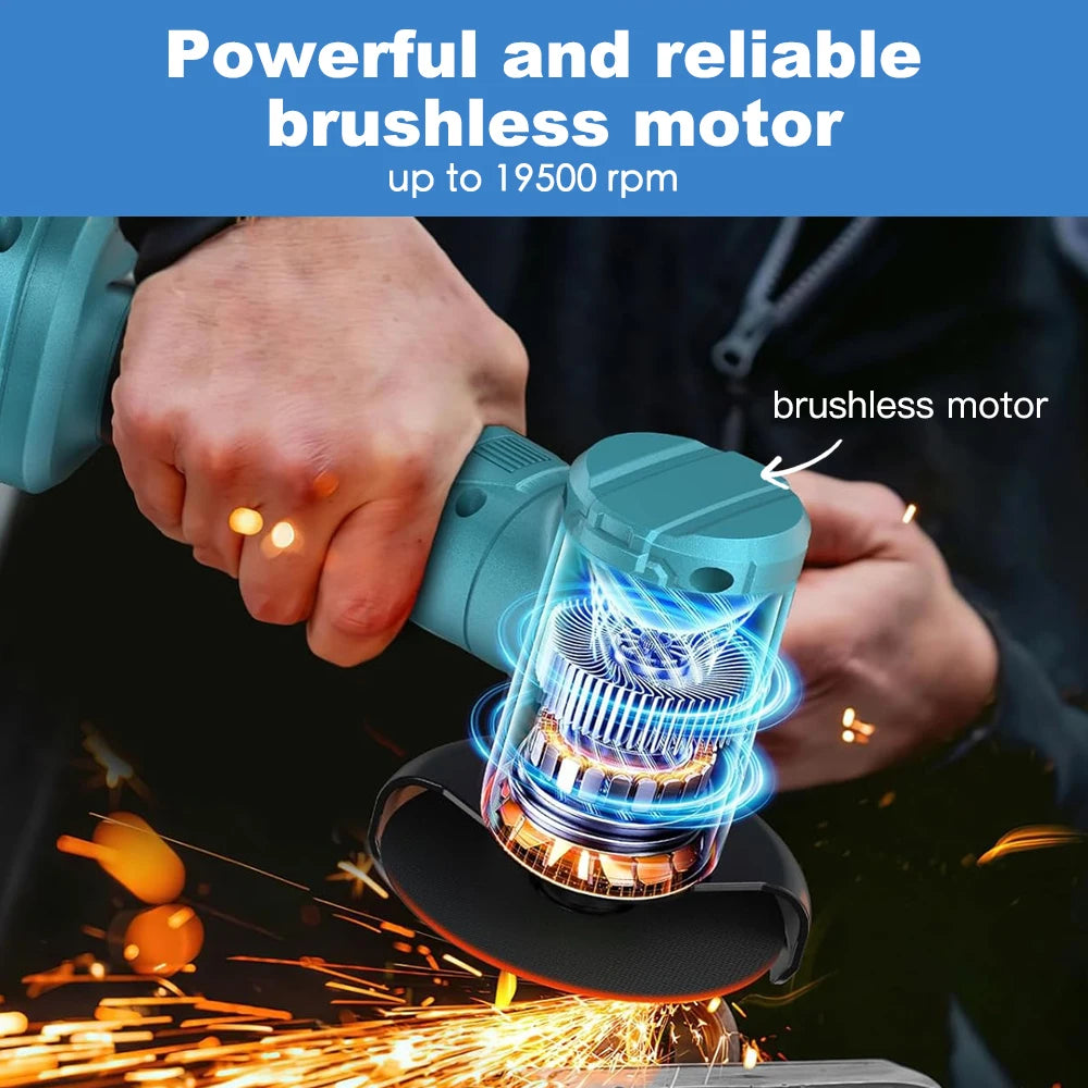 Makita Compatible 18V JV Brushless Mini 3inch Angle Grinder 76mm Polishing Cutting Machine Rotatable Cordless Woodworking Grinder For Makita 18V Battery