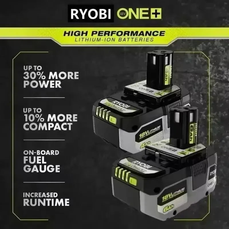 RYOBI ONE+18V 8.0Ah 6.0Ah and 4.0Ah high-performance lithium battery