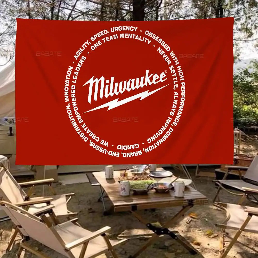 Milwaukee LOGO Anime Chart Flag For Living Room Home Dorm Decor Art Home Decor Banner