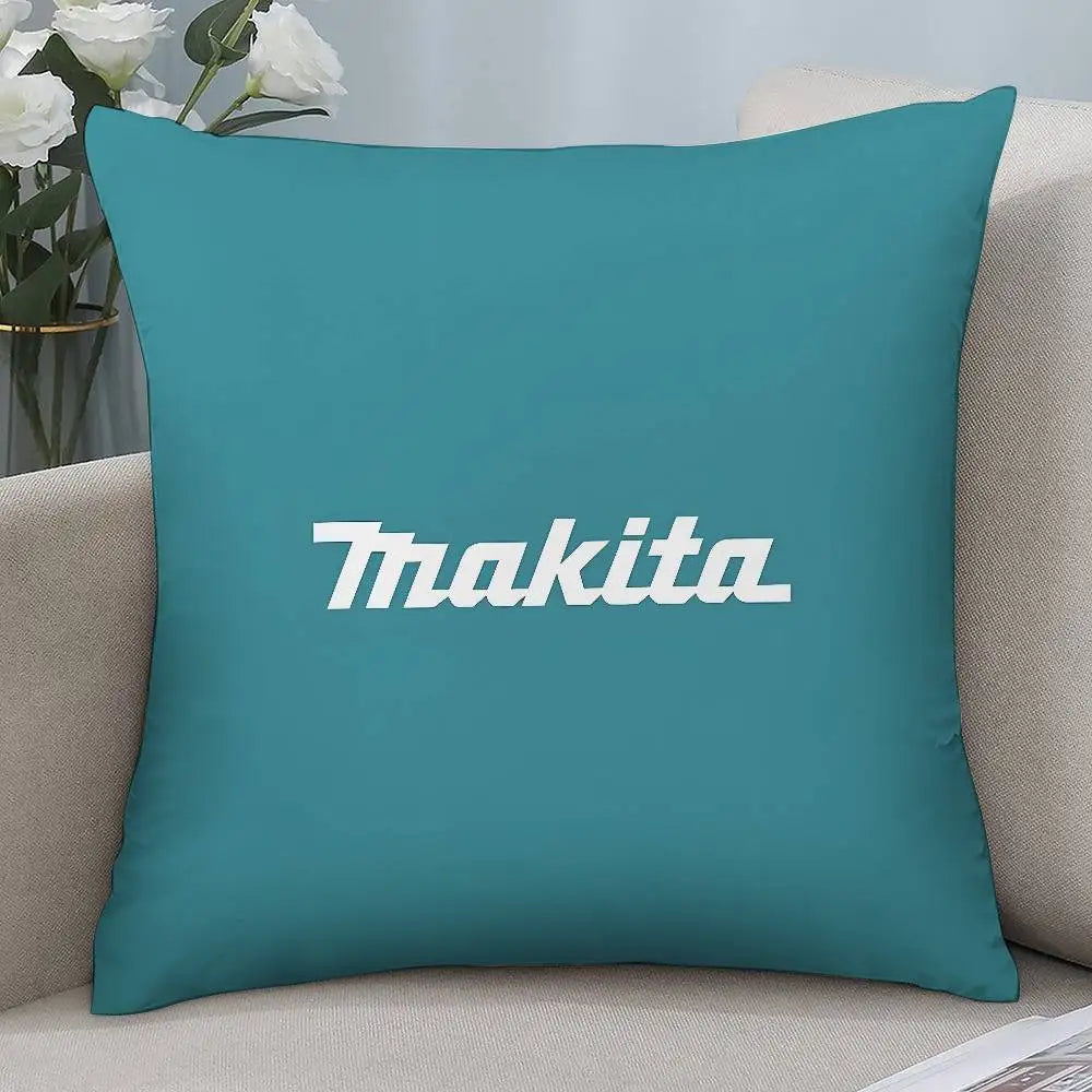 Makitas Pillow Case Short plush Double-sided Print Square Throw Pillow Covers Sofa Home Cushion Decor