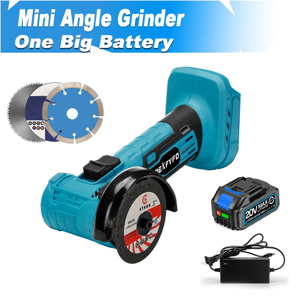 Makita Compatible 18V JV Brushless Mini 3inch Angle Grinder 76mm Polishing Cutting Machine Rotatable Cordless Woodworking Grinder For Makita 18V Battery