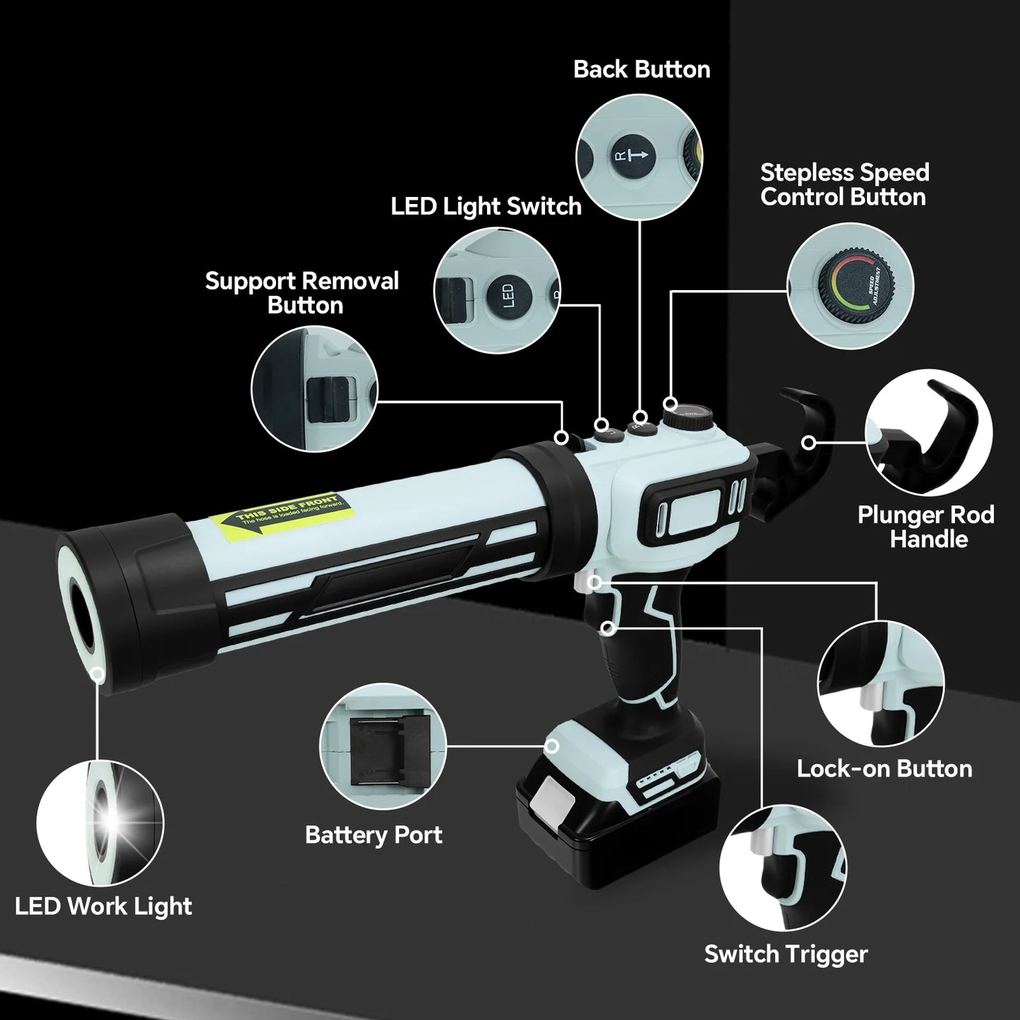 Makita Compatible 18V Brushless Electric Caulking Gun- full casing