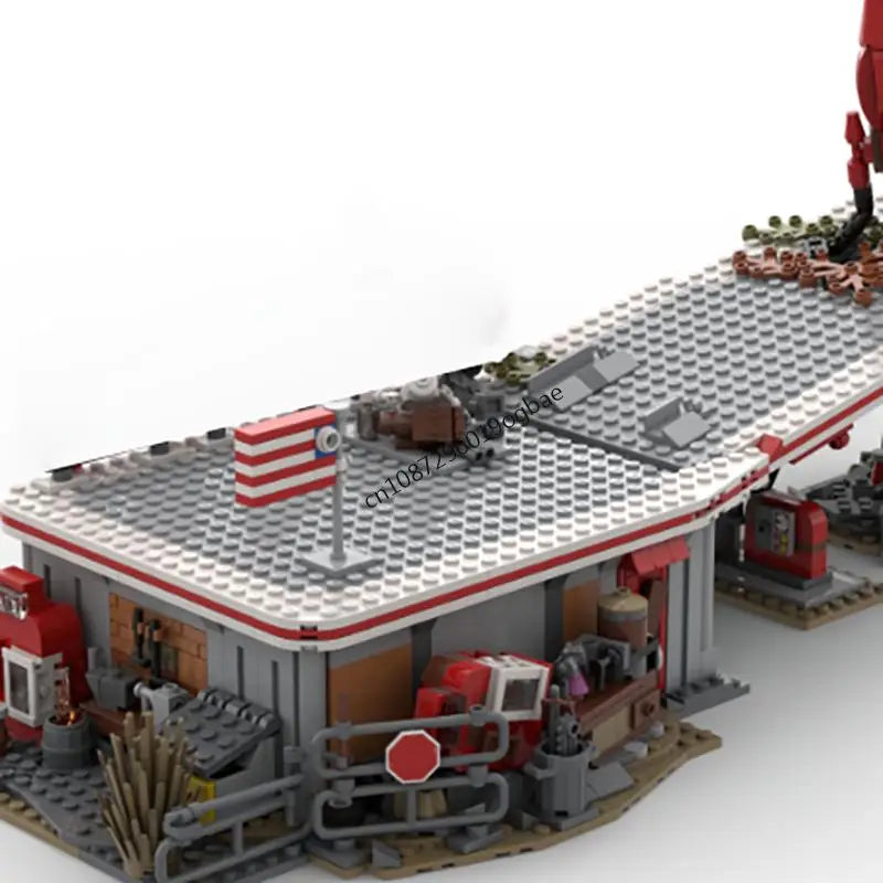 Fallout JV 1285PCS Hot game Movie Falloed MOC Red Rocket Truck Stop based model DIY creative ideas Child Toy Assembly Puzzle Birthday Gift