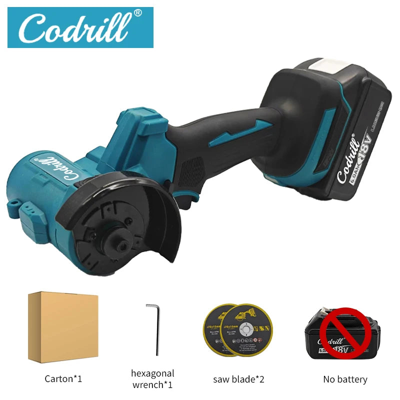 Makita Compatible 18V Brushless Cordless Electric Angle Grinder Mini Cutting Machine Polishing Machine Rechargeable Power Tool