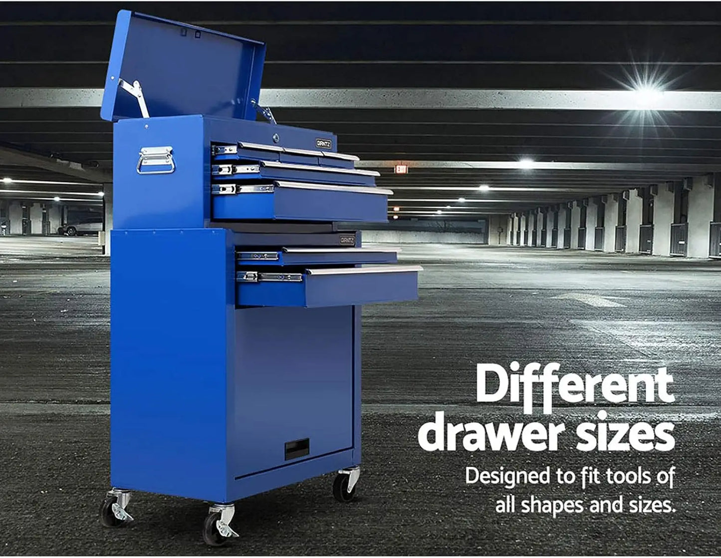Tool Chest Trolley Drawers Large, Lockable Toolbox Tools Storage Box Cabinet Cart Garage Ute Organiser Boxes, Heavy Duty Multi