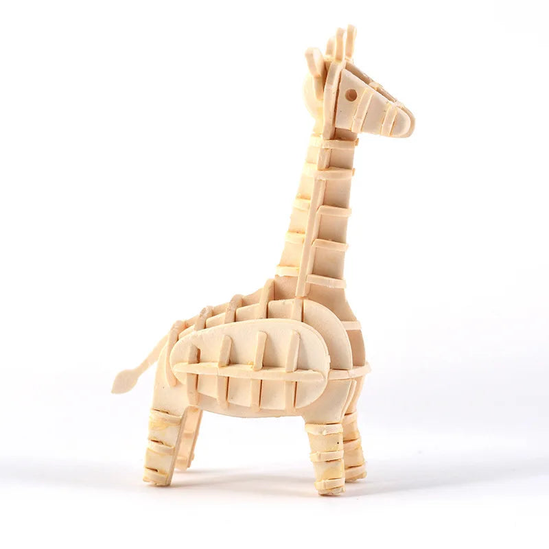 Model JV DIY 3D Wooden Puzzle Model Animal Montessori Toys for Children Crafts Dachshund Skeleton Assembly Gift Set for Kids Adults Teens