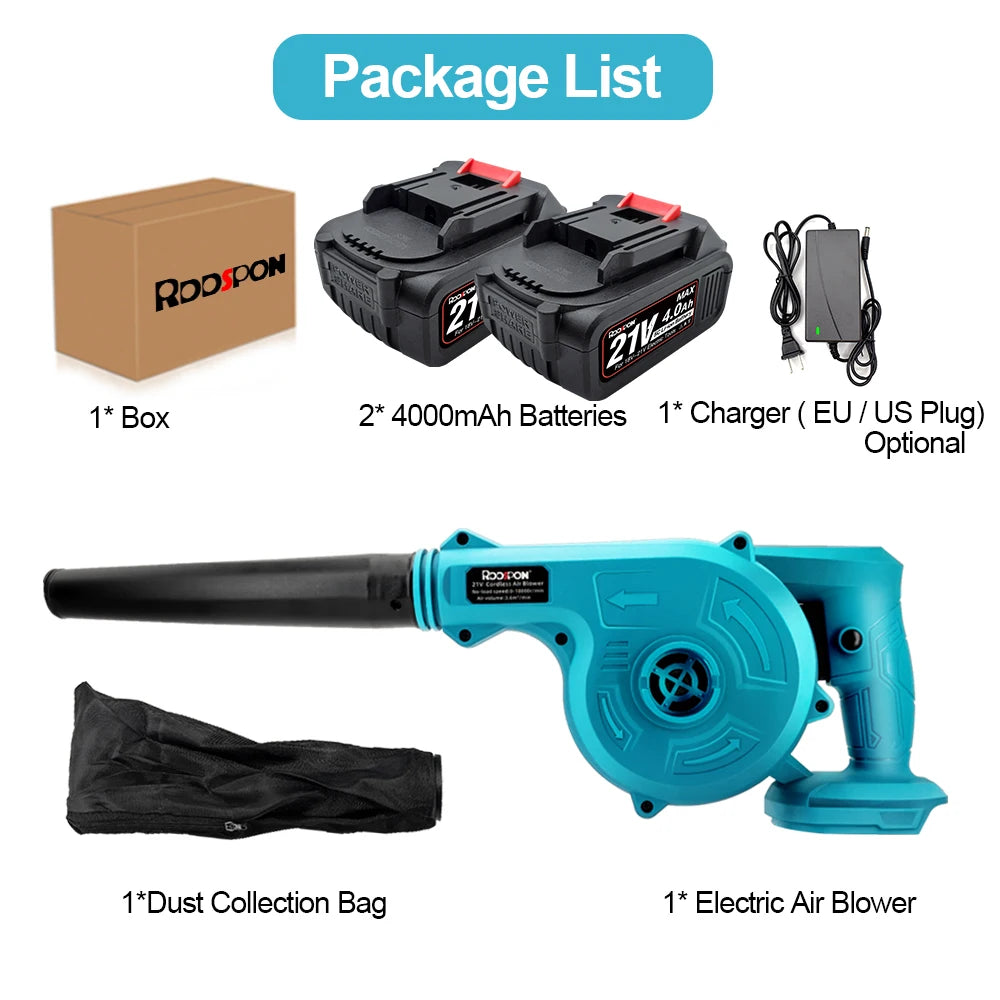 Makita Compatible 18V JV 2 in 1 21V Cordless Electric Air Blower & Suction Leaf Computer Dust Cleaner Collector Power Tools For Makita 18V Battery Power