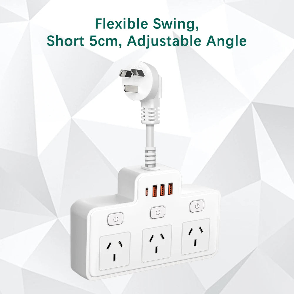 Power board Australia Power Strip AU Multitap Wall Mounted Independent Switch Power Socket With USB C Charging Ports Network Filter Adapter