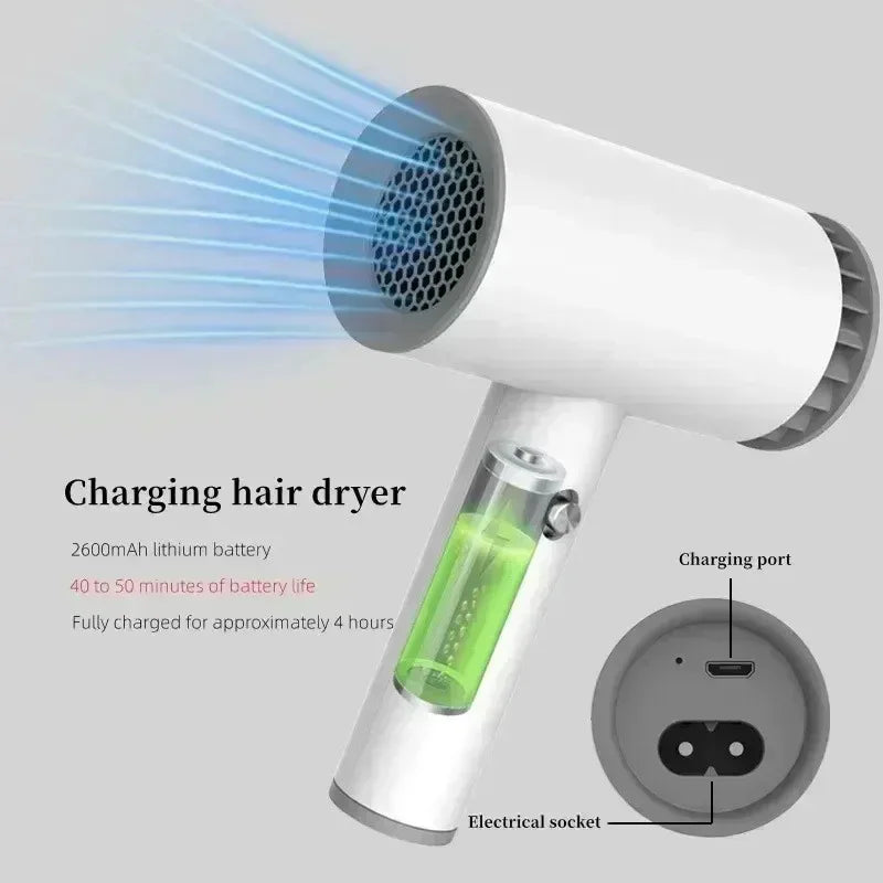 Hair dryer 20000RPM Portable Wireless Hair Dryer Rechargeable Blow Dryer