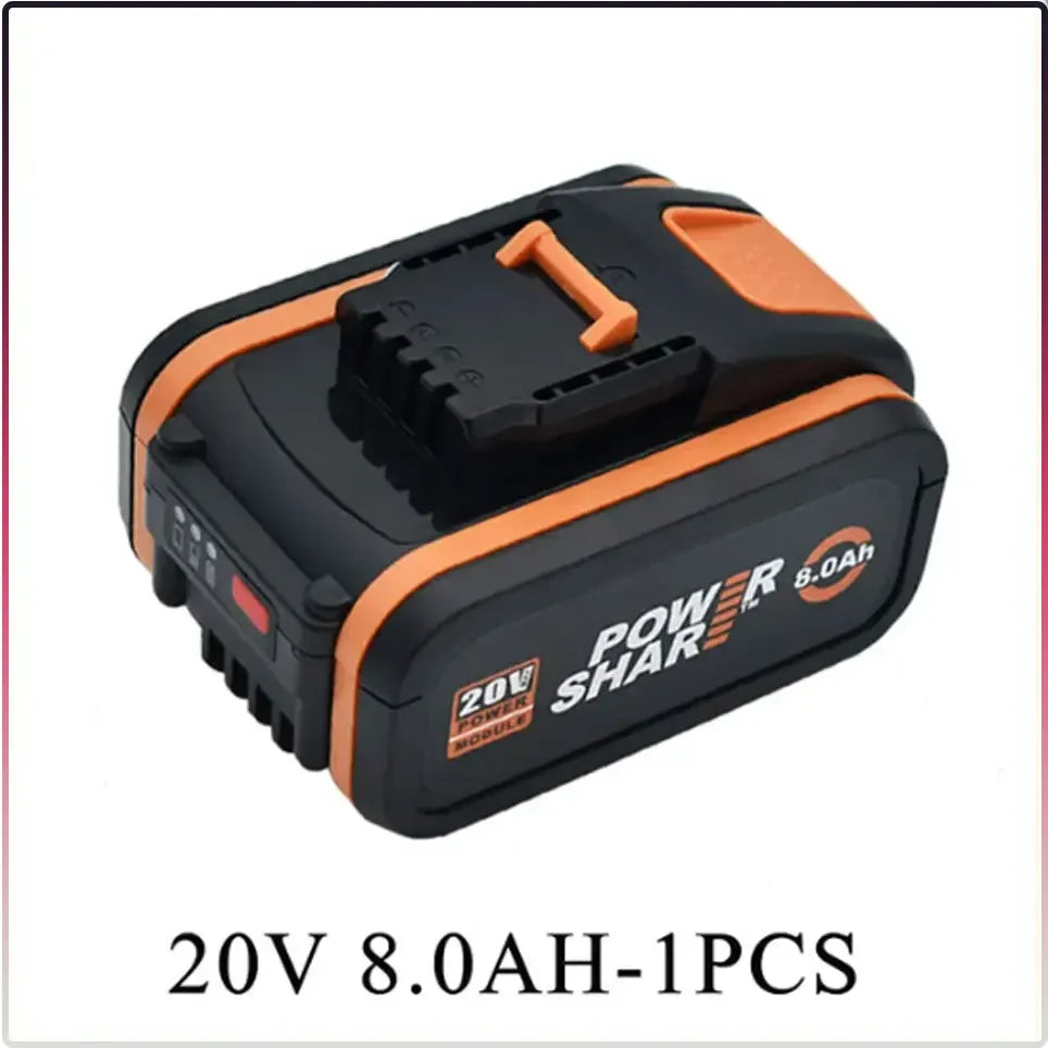 Worx 20V 6.0Ah and 8.0Ah Lithium battery Rechargeable WA3553 WA3551 WA3553.1 WA3570 for All WORX Electric and Garden Tools