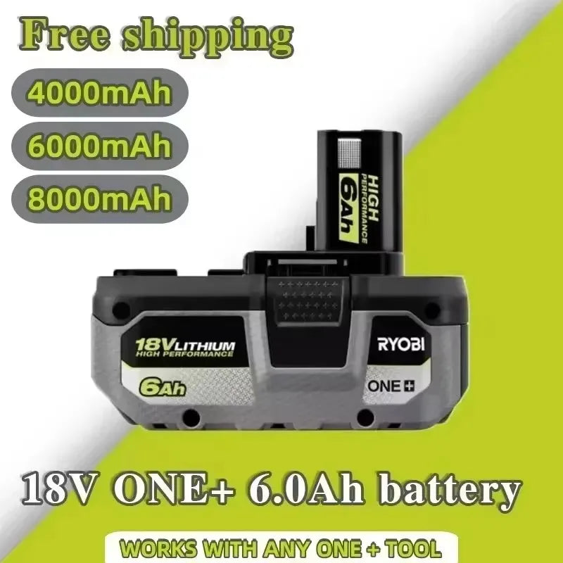 RYOBI ONE+18V 8.0Ah 6.0Ah and 4.0Ah high-performance lithium battery