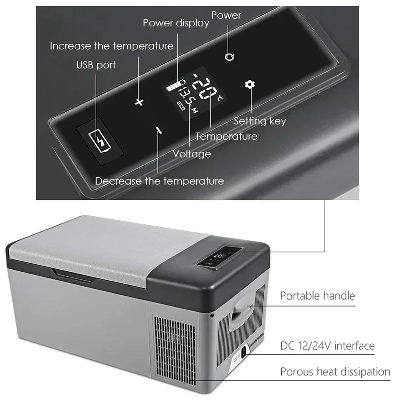 15L car Refrigerator Cooler For Summer Portable Freezer Car Fridge Compressor 12V 70W For Home Travel Camping 220V Body Kit